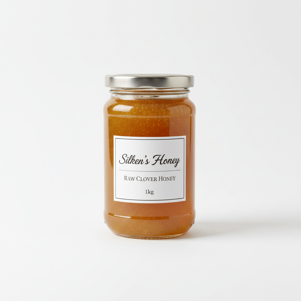 Pure Raw White Clover Honey 1kg | Natural & Unprocessed