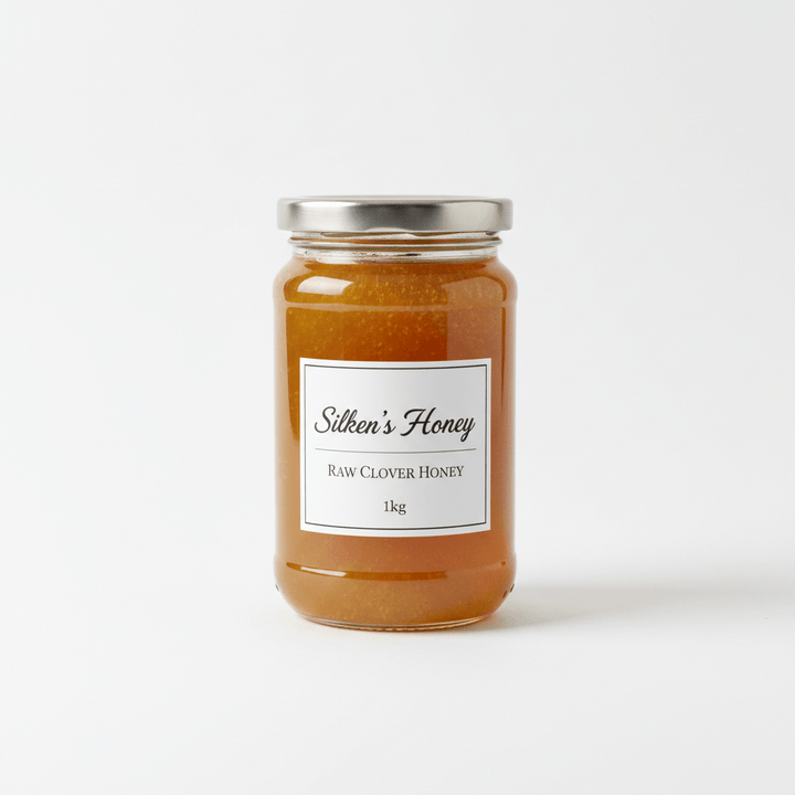 Pure Raw White Clover Honey 1kg | Natural & Unprocessed