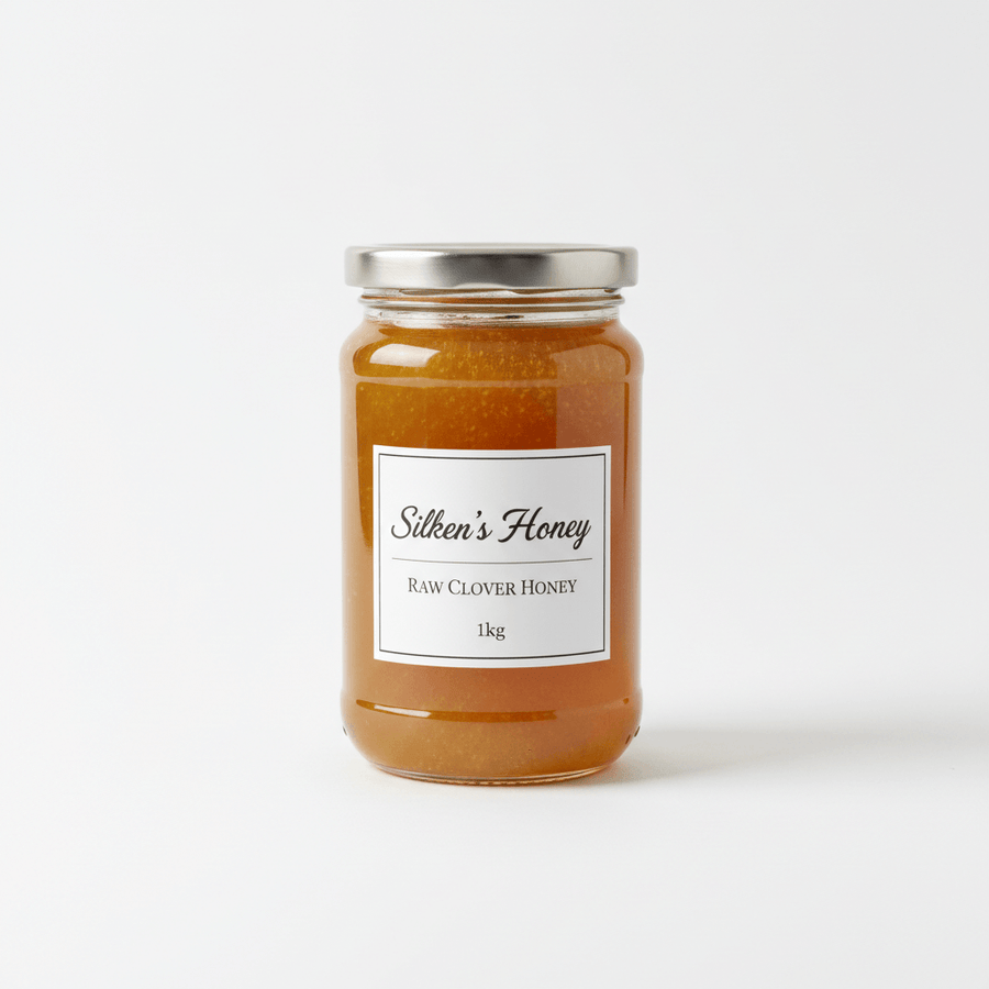 Pure Raw White Clover Honey 1kg | Natural & Unprocessed
