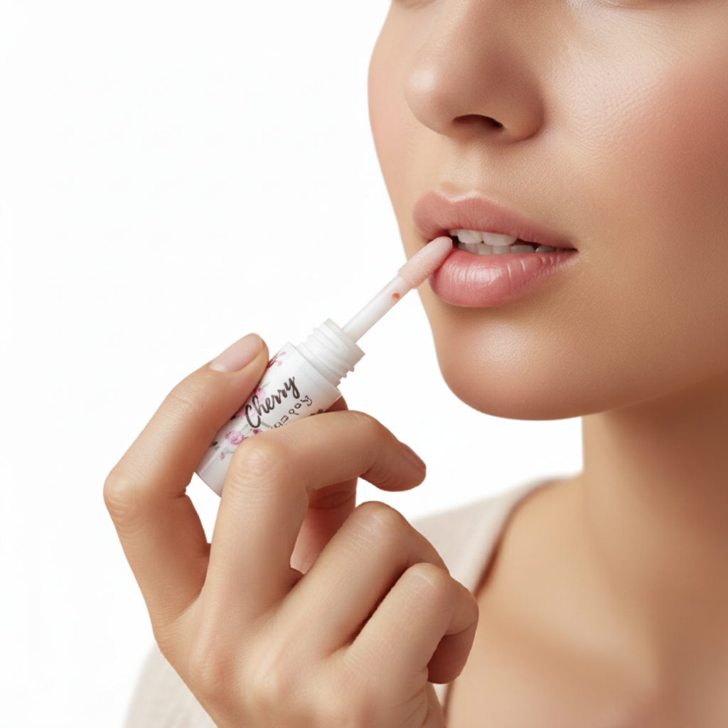 Silken Lather Cosmetics Cherry Berry Lip Butter with triple butter formula for hydration and natural tint