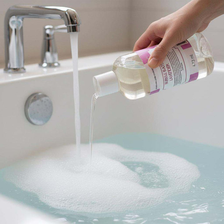 473 ml Lavender Bubble Bath bottle with calming lavender and botanical ingredients for soothing skin care
