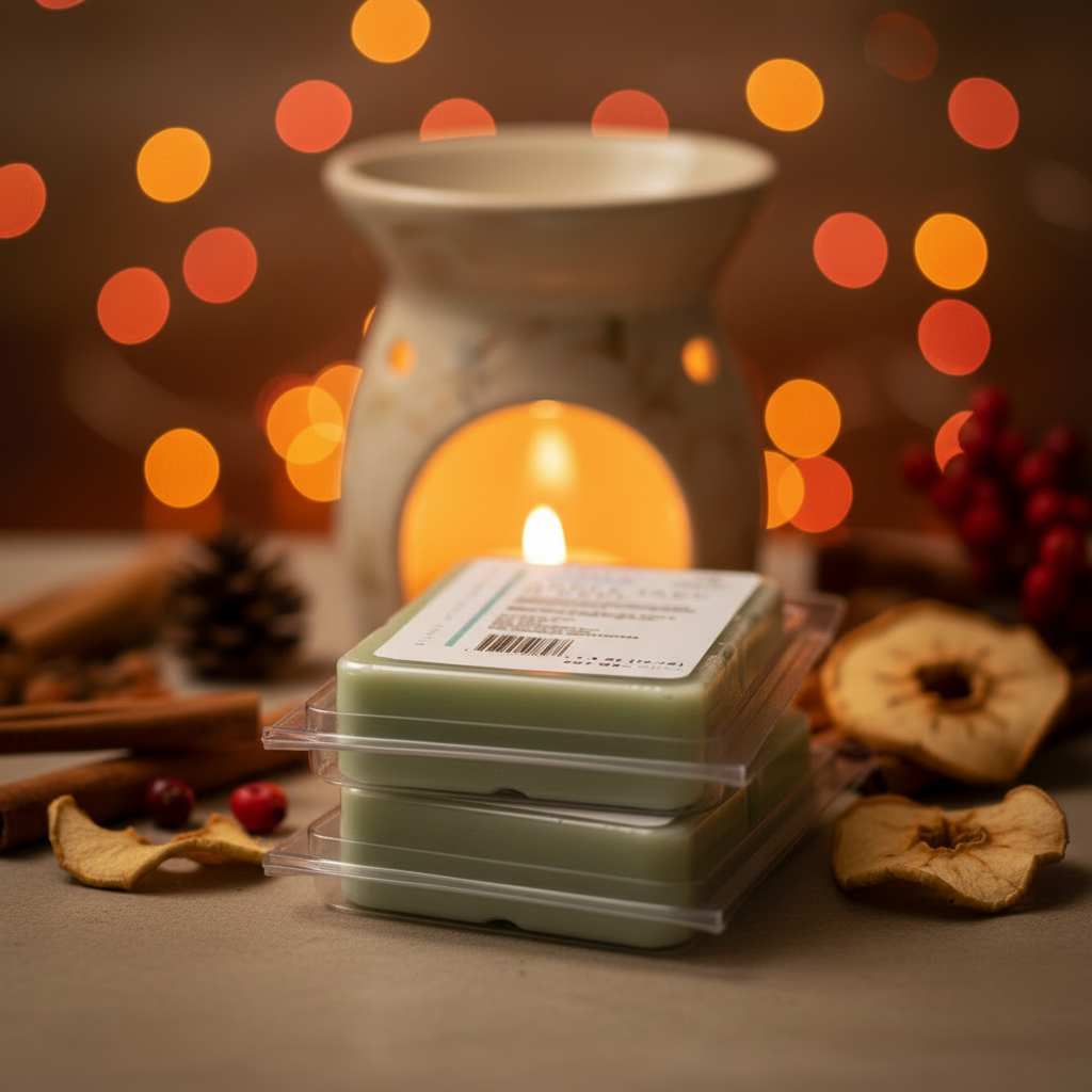 Apple Jack N Peel wax melts with apple, cinnamon, clove, and citrus fragrance cubes