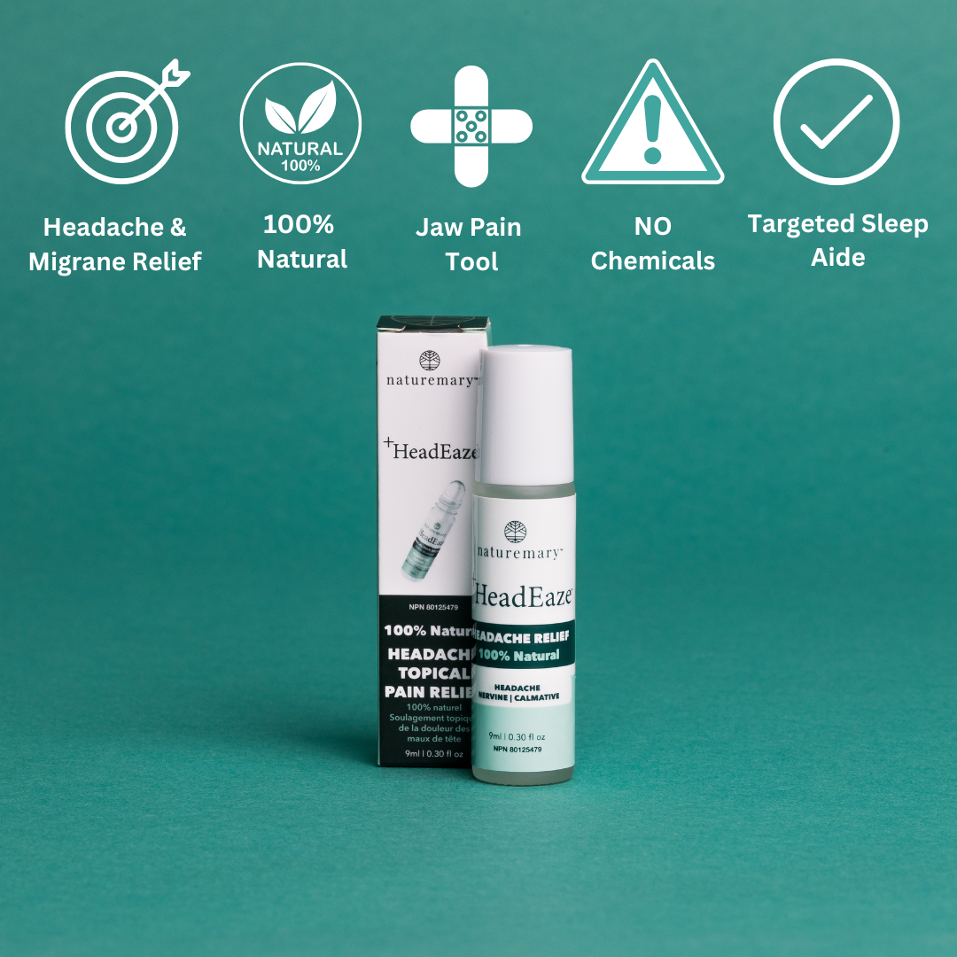 Naturemary +HeadEaze Headache Roller with lavender and peppermint for natural headache relief