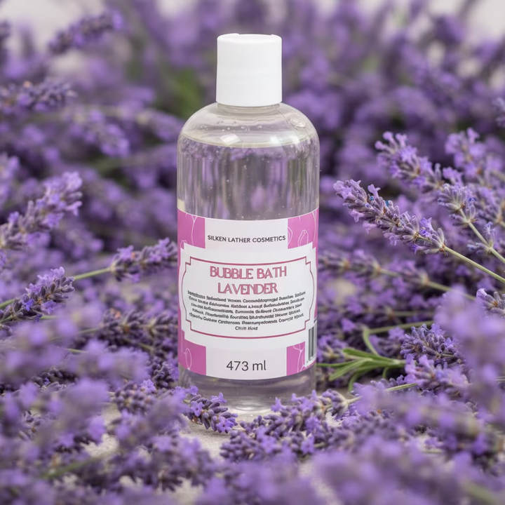473 ml Lavender Bubble Bath bottle with calming lavender and soothing botanicals for gentle skin care