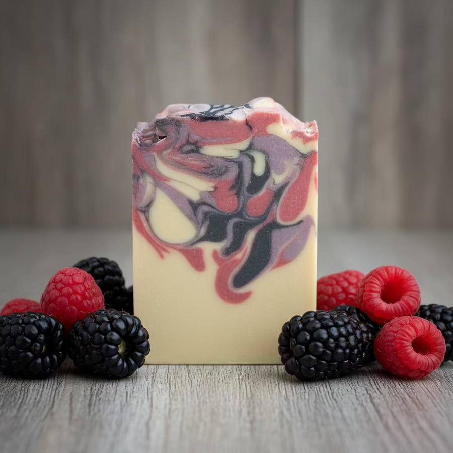 Black Raspberry Vanilla Handmade Soap -Moisturizing Triple Butter Bar