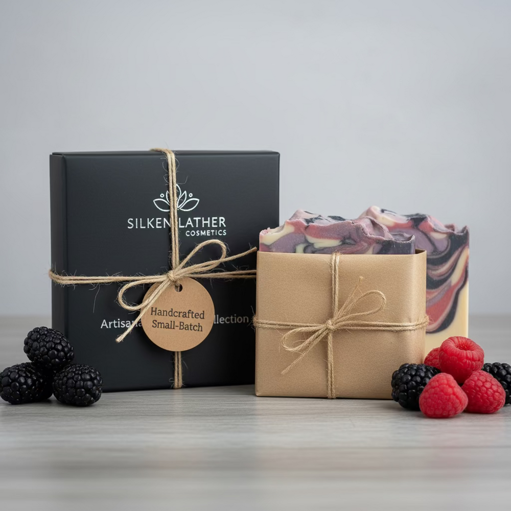 Black Raspberry Vanilla Handmade Soap -Moisturizing Triple Butter Bar