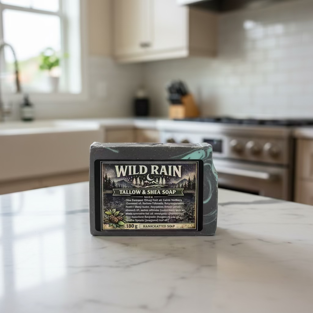 Wild Rain Tallow & Shea Soap | Luxurious Natural Cleansing Bar-Silken Lather Cosmetics