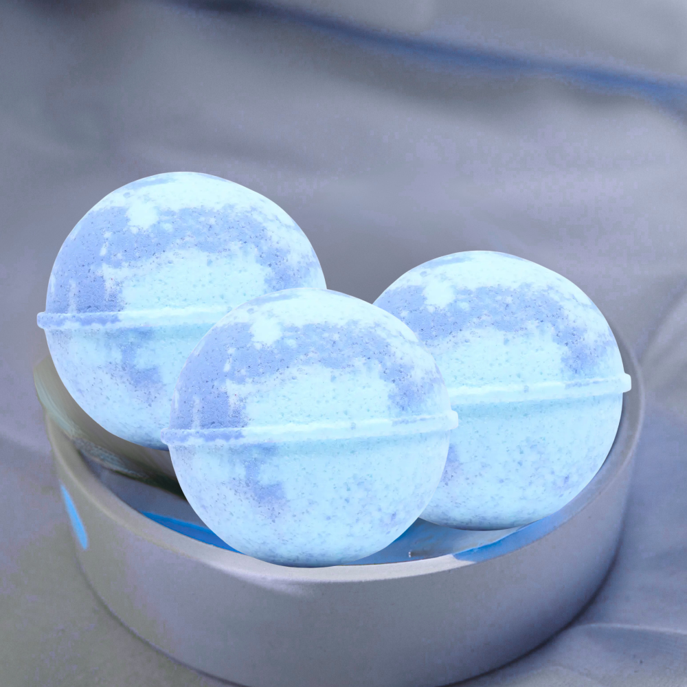 Early Morning Lilac Bath Bomb with floral scent and nourishing ingredients for a relaxing soak