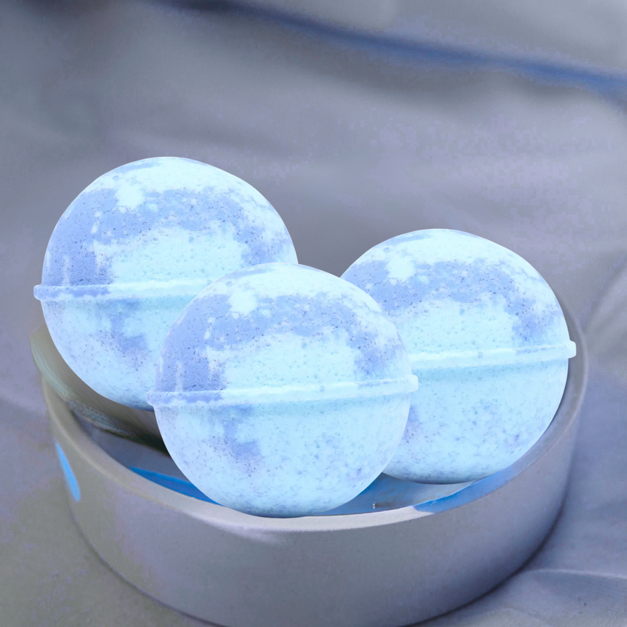 Early Morning Lilac Bath Bomb with floral scent and nourishing ingredients for a relaxing soak