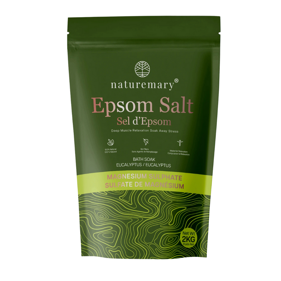 Naturemary 2KG Epsom Salt Bag with eucalyptus for muscle relief and relaxation