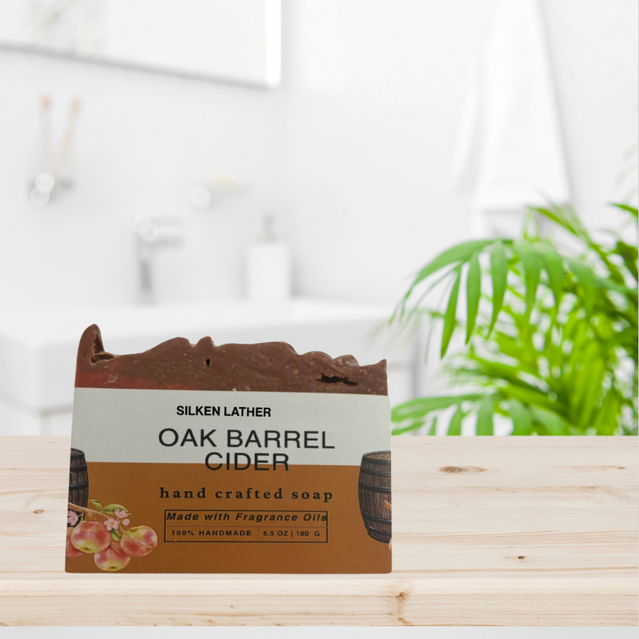 Oak Barrel Cider-Hand Crafted Soap with warm oak and cider aromas, vegan-friendly and nourishing oils
