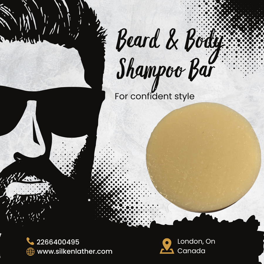 Beard & Body Shampoo Bar 105g vegan shampoo bar cleansing and hydrating beard with natural oils