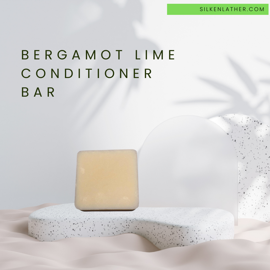 Bergamot Lime Conditioner Bar for smooth, tangle-free hair, plastic-free and nourishing