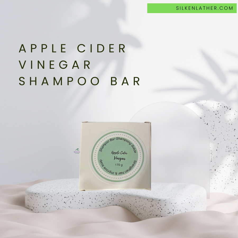 ACV Shampoo Bar with apple cider vinegar, neem, and mango butter for natural, vegan hair care