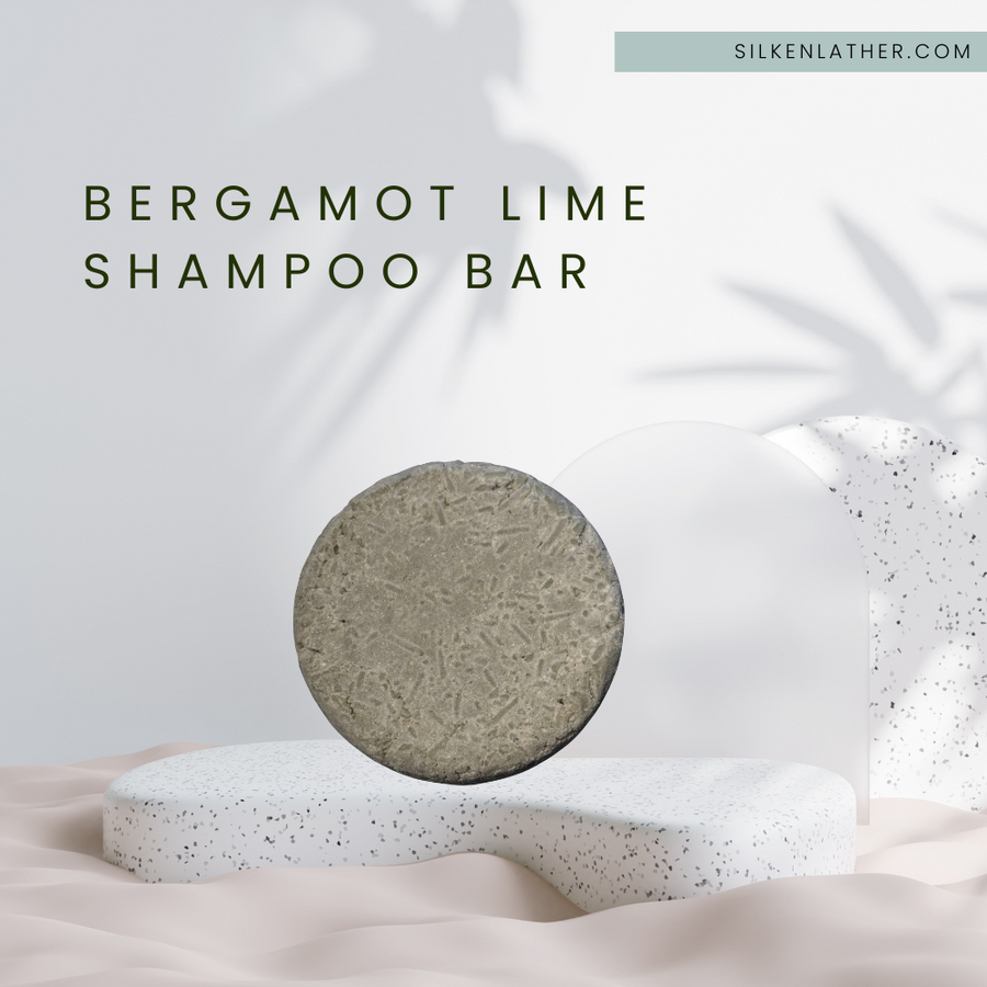 Bergamot Lime Shampoo Bar solid eco-friendly vegan shampoo for all hair types