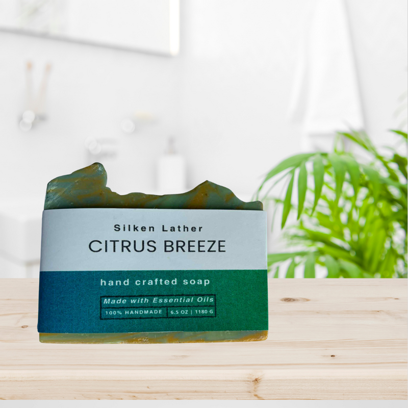 Citrus Breeze Soap 180g bar with lime, eucalyptus, and spearmint oils for refreshing, skin-nourishing cleanse