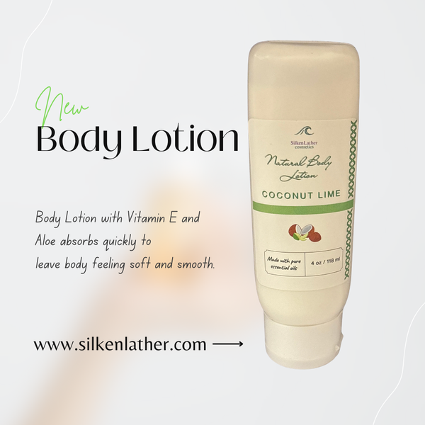 Coconut Lime Natural Body Lotion 118ml | Tropical Hydration Glow