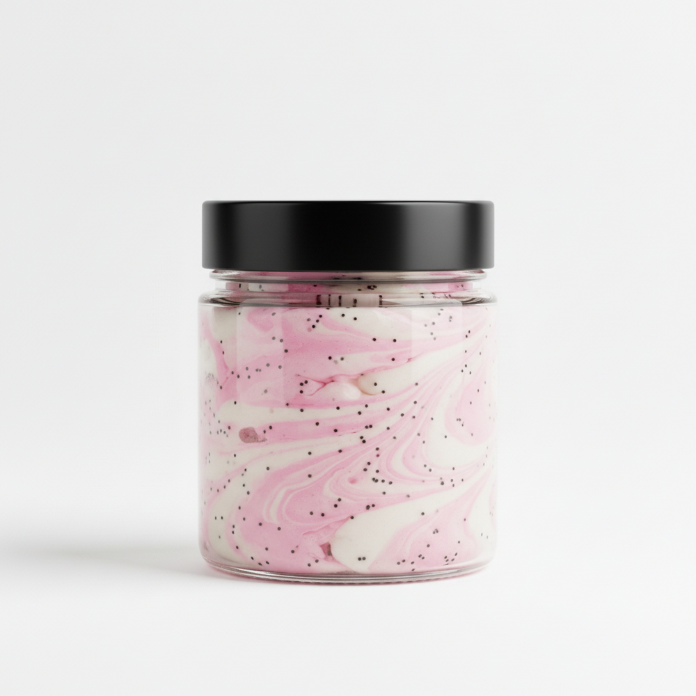 Cotton Candy Foaming Sugar Scrub with poppy seeds 250 g
