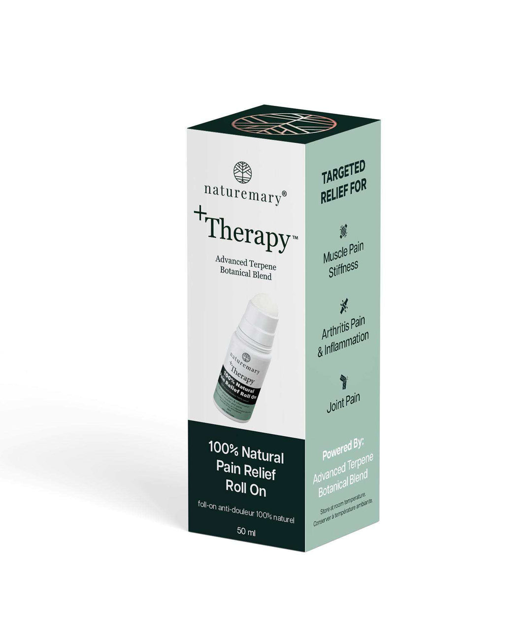 3X Therapy Pain-Relief Roll-On natural fast-acting muscle and joint relief with peppermint and terpene blend