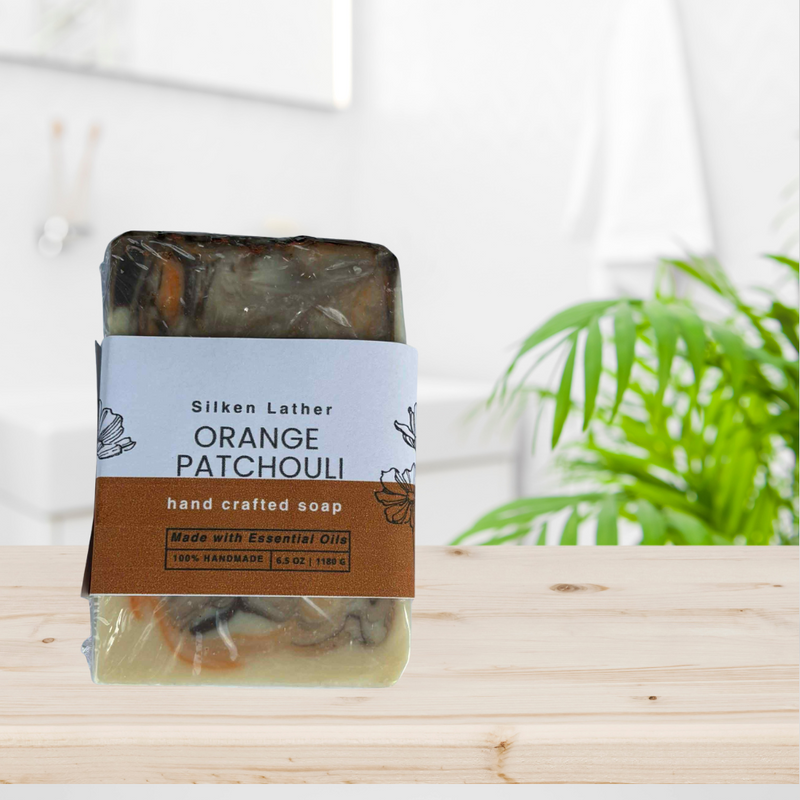 Patchouli Orange Hand Crafted Soap with natural oils and earthy citrus fragrance