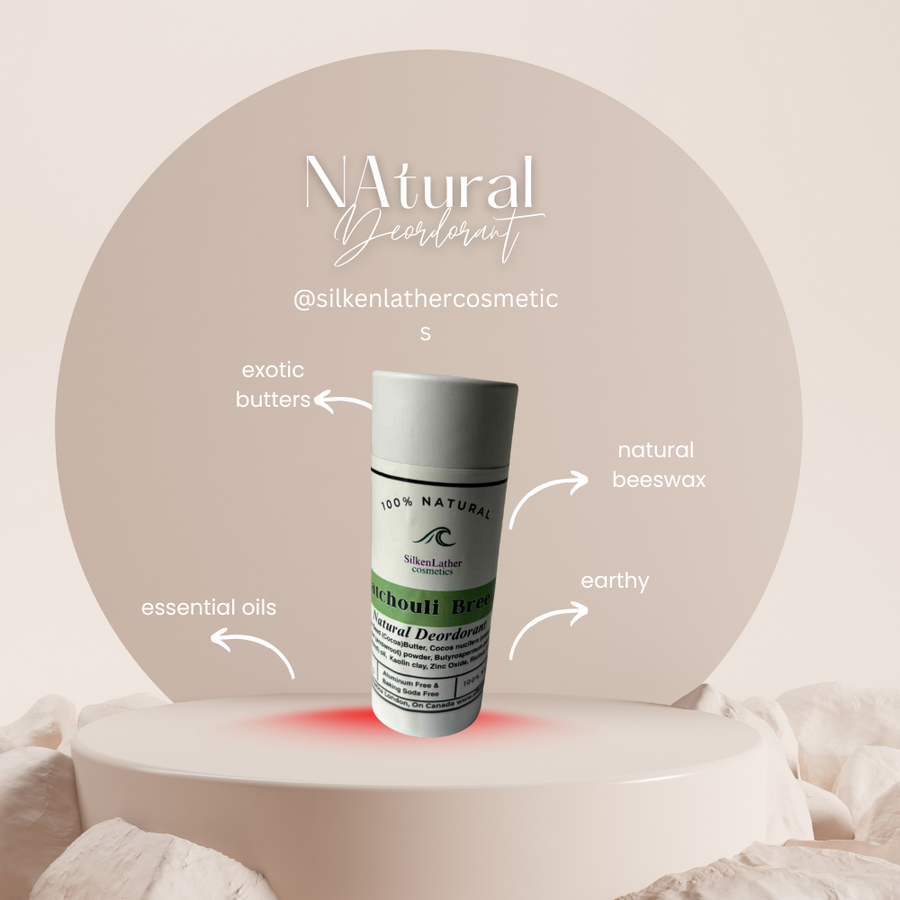 Patchouli Breeze Natural Deodorant 60ml aluminum-free with patchouli scent and gentle formula for sensitive skin