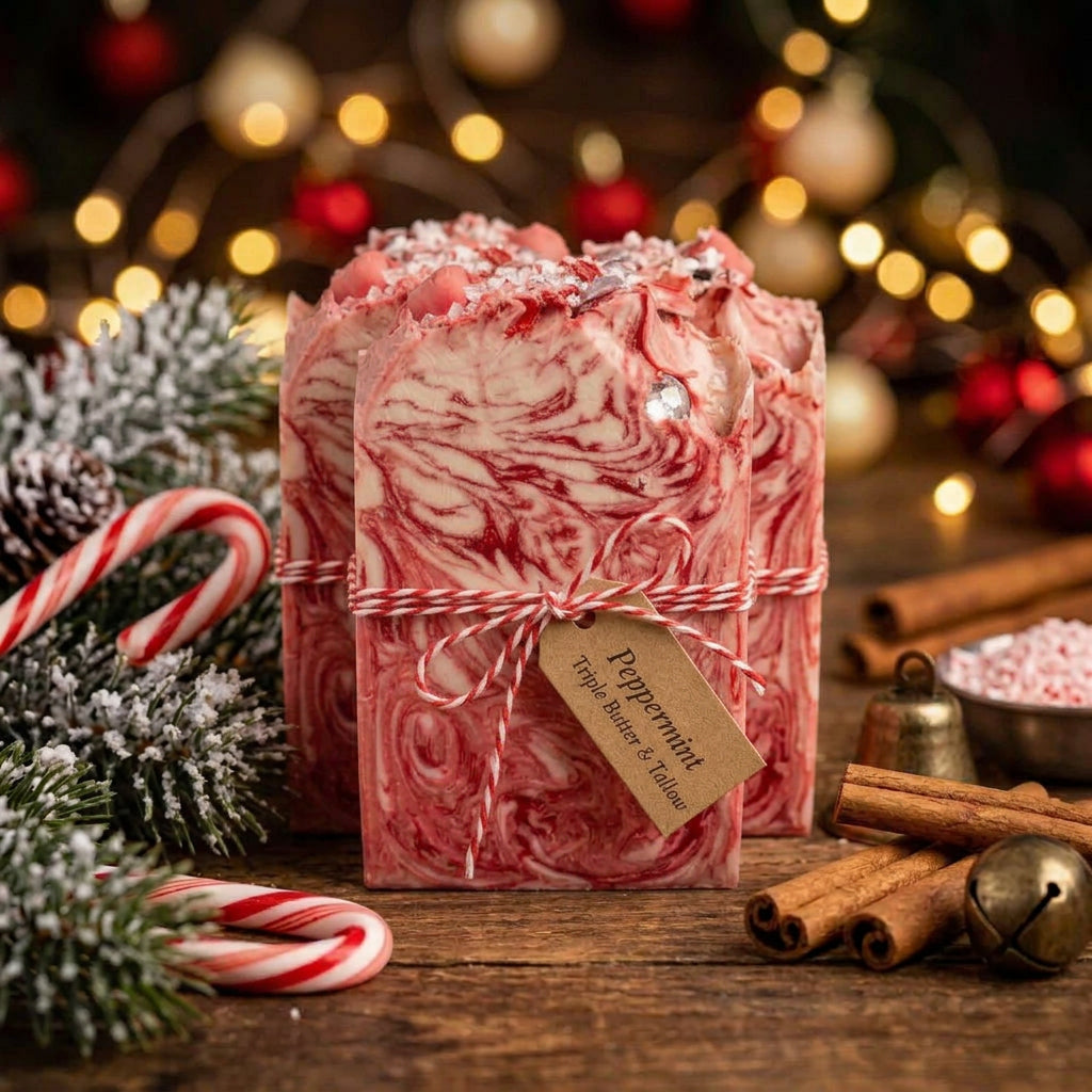 Peppermint Candy Crush Triple Butter & Talow Soap 191g