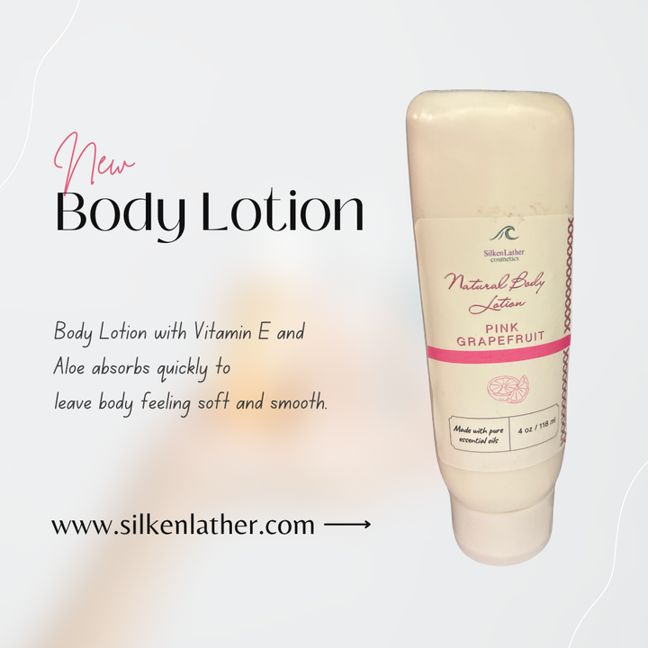 Natural Body Lotion - Pink Grapefruit 118ml | Fresh Citrus Glow for Radiant Skin