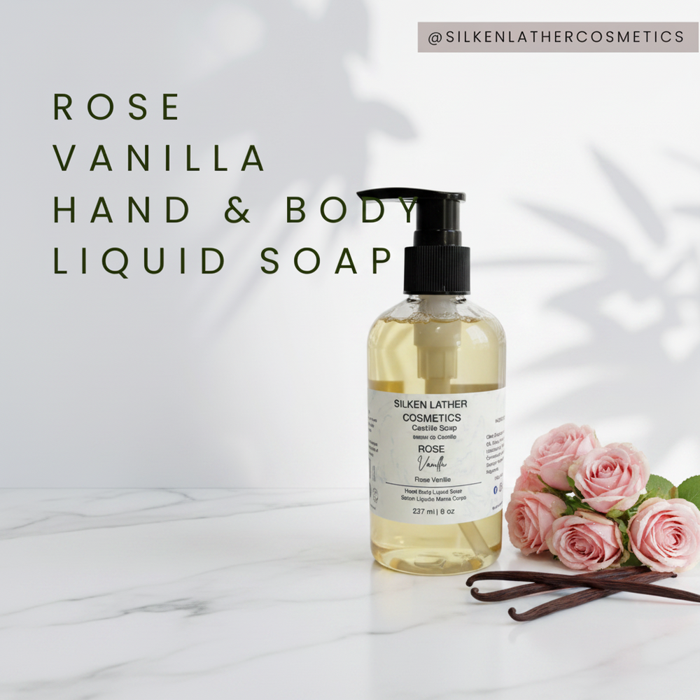 Liquid Soap - Rose Vanilla Castile Hand Soap  | Gentle & Nourishing