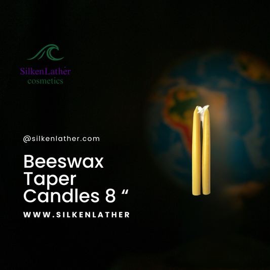 Beeswax Taper Candles (Pair) 8 Inch