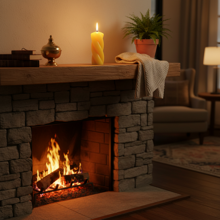 Twist Beeswax Pillar candle 2x4 inch handcrafted natural honey scent elegant design