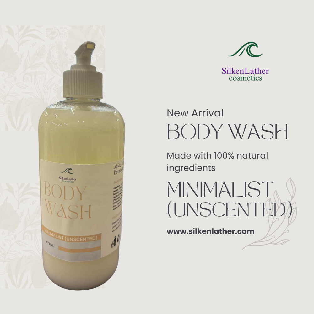 Minimalist Unscented Body Wash 473ml bottle with natural botanical ingredients for gentle, fragrance-free skin cleansing