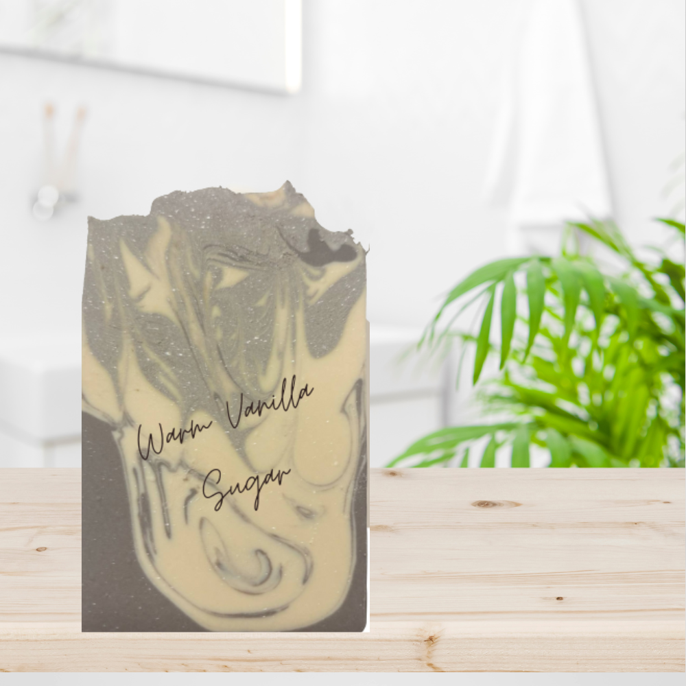 Warm Vanilla Sugar tallow and shea soap bar with creamy lather and warm vanilla scent