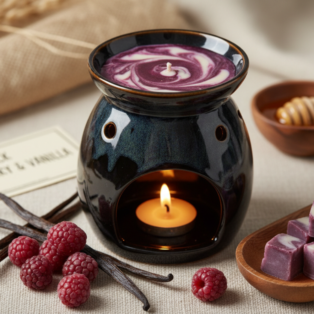 Black Raspberry Vanilla Wax Melts in 70.9g pack with rich berry and creamy vanilla fragrance
